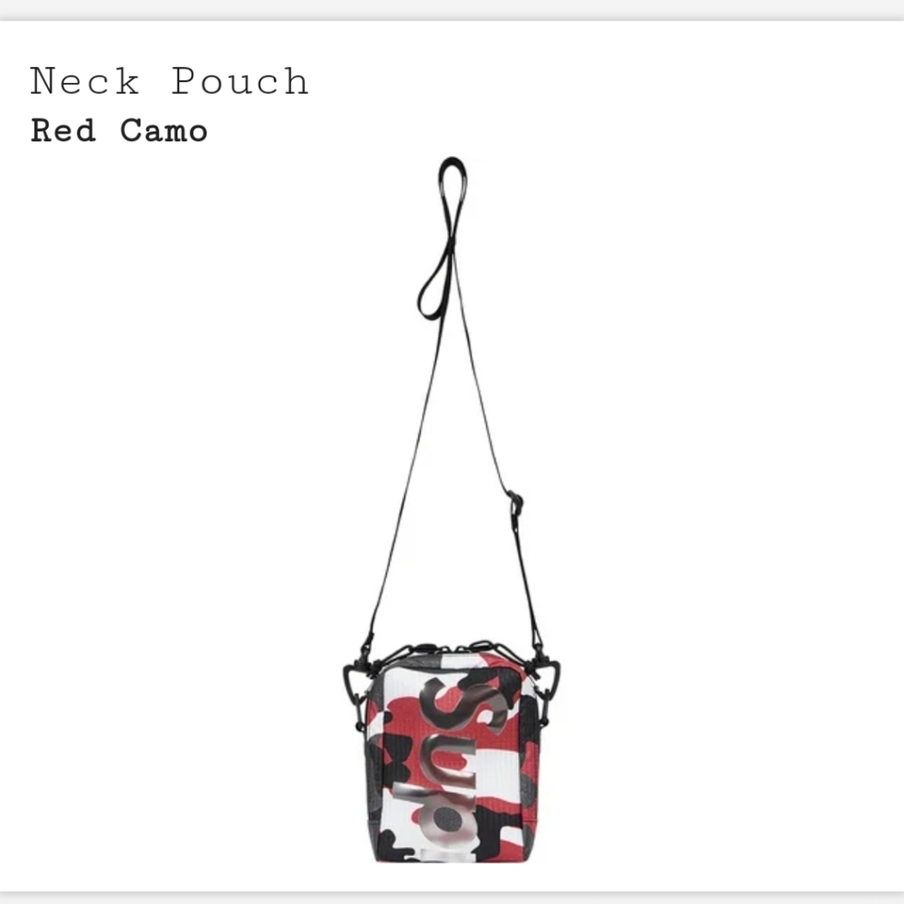 Camo red ss21 Supreme neck pouch